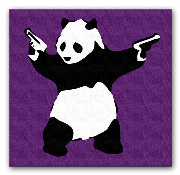 Banksy Panda with Guns Print - Canvas Art Rocks - 3
