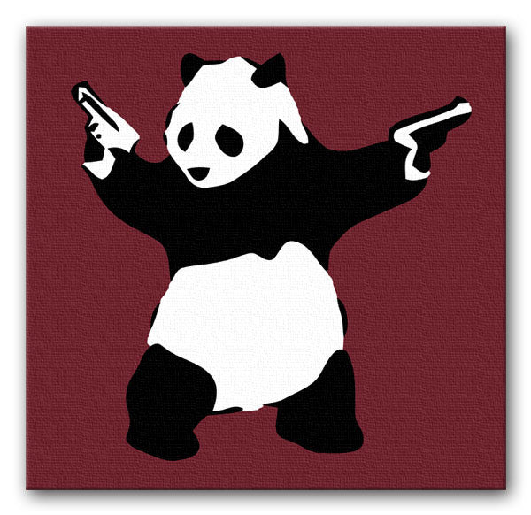 Banksy Panda with Guns Print - Canvas Art Rocks - 6