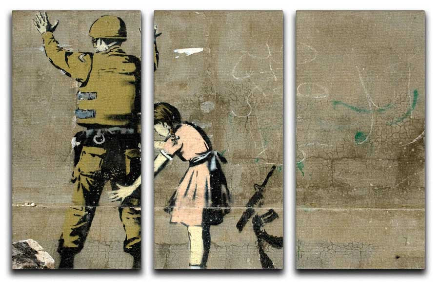Banksy Stop and Search 3 Split Canvas Print - Canvas Art Rocks