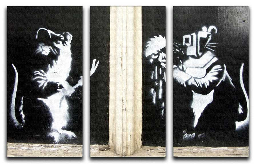 Banksy Welding Rats 3 Split Canvas Print - Canvas Art Rocks