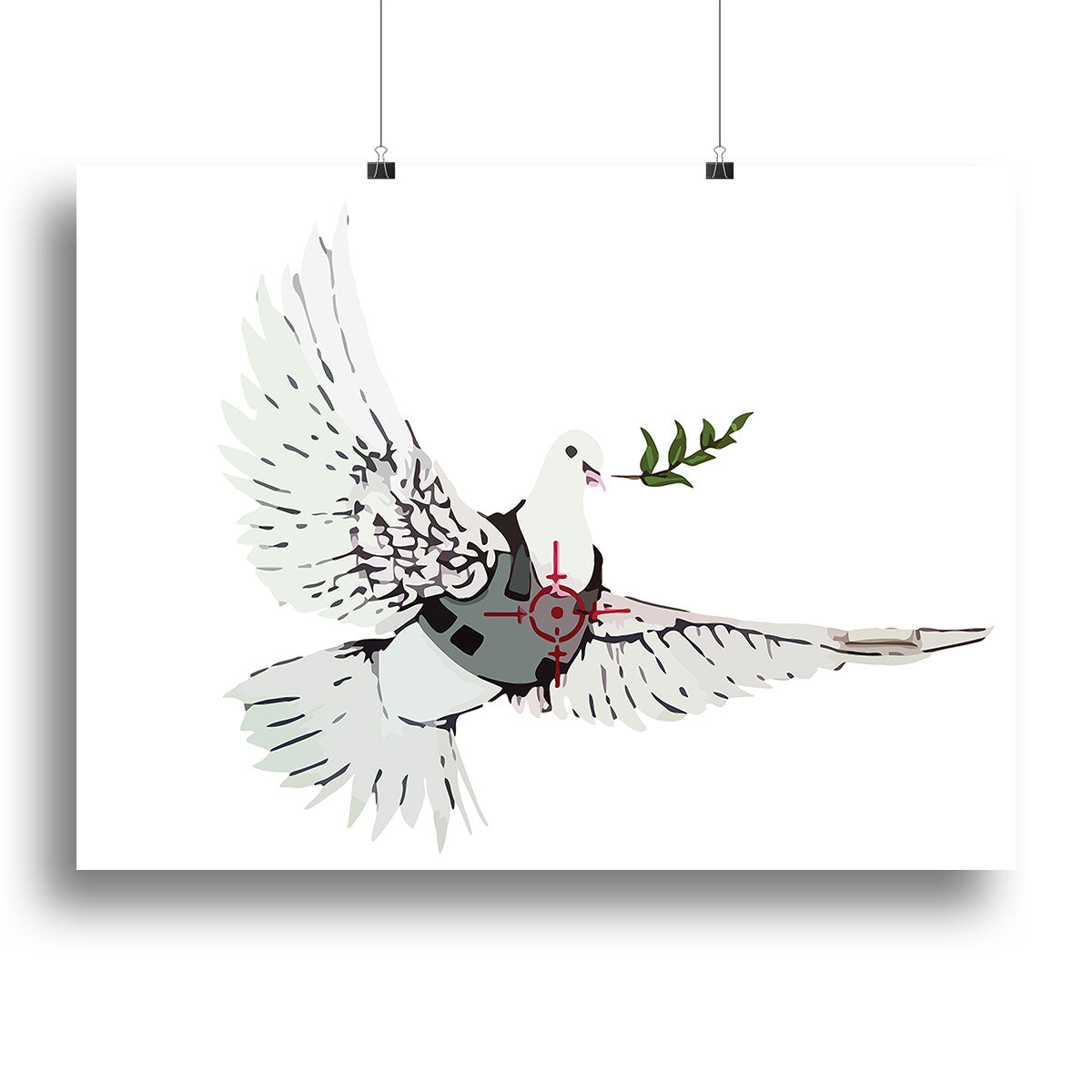 Banksy Dove in a Bulletproof Vest Canvas Print or Poster
