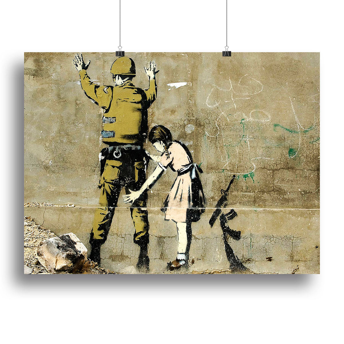 Banksy Girl and Soldier Canvas Print or Poster