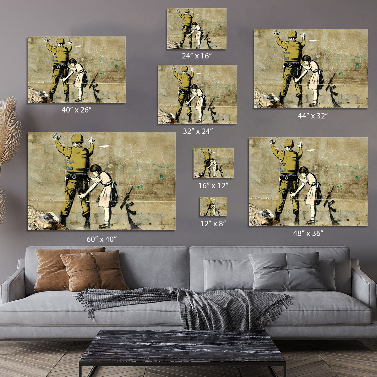 Banksy Girl and Soldier Canvas Print or Poster