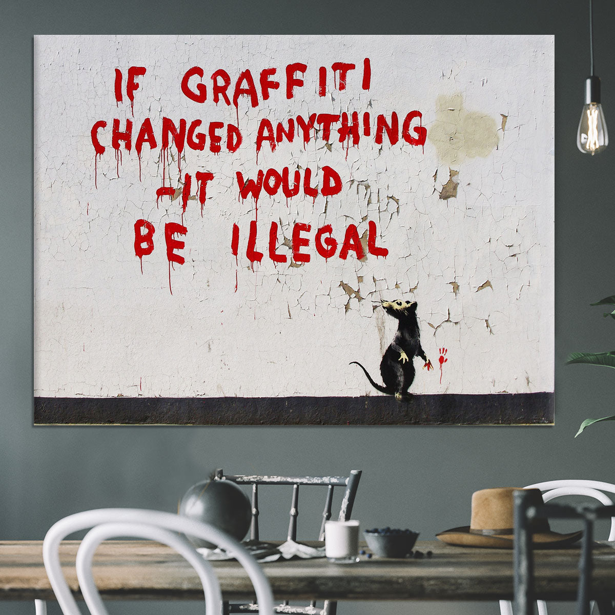 Banksy If Graffiti Changed Anything Canvas Print or Poster