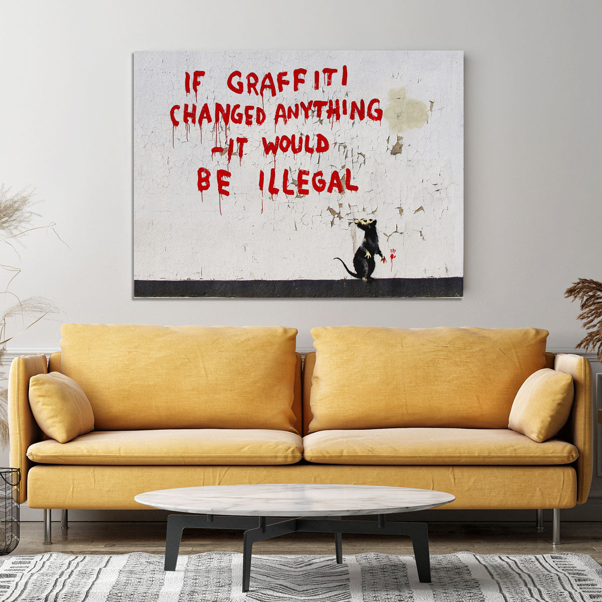 Banksy If Graffiti Changed Anything Canvas Print or Poster