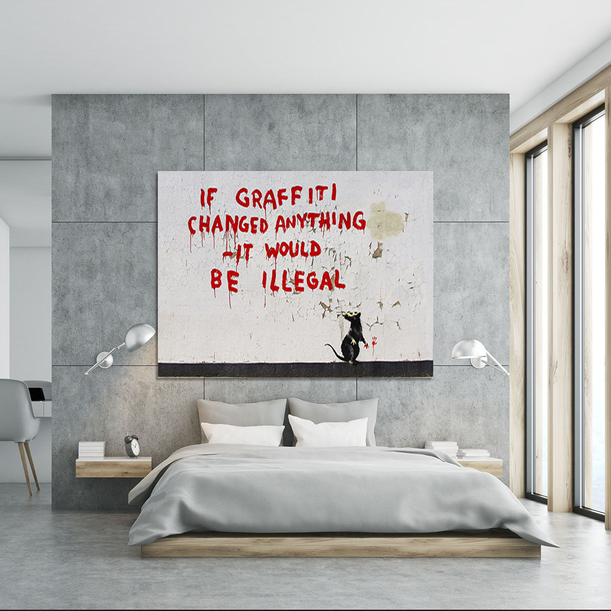 Banksy If Graffiti Changed Anything Canvas Print or Poster