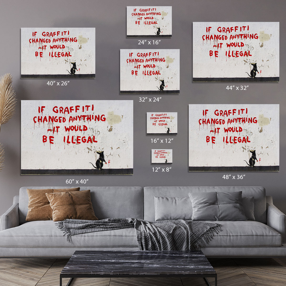 Banksy If Graffiti Changed Anything Canvas Print or Poster