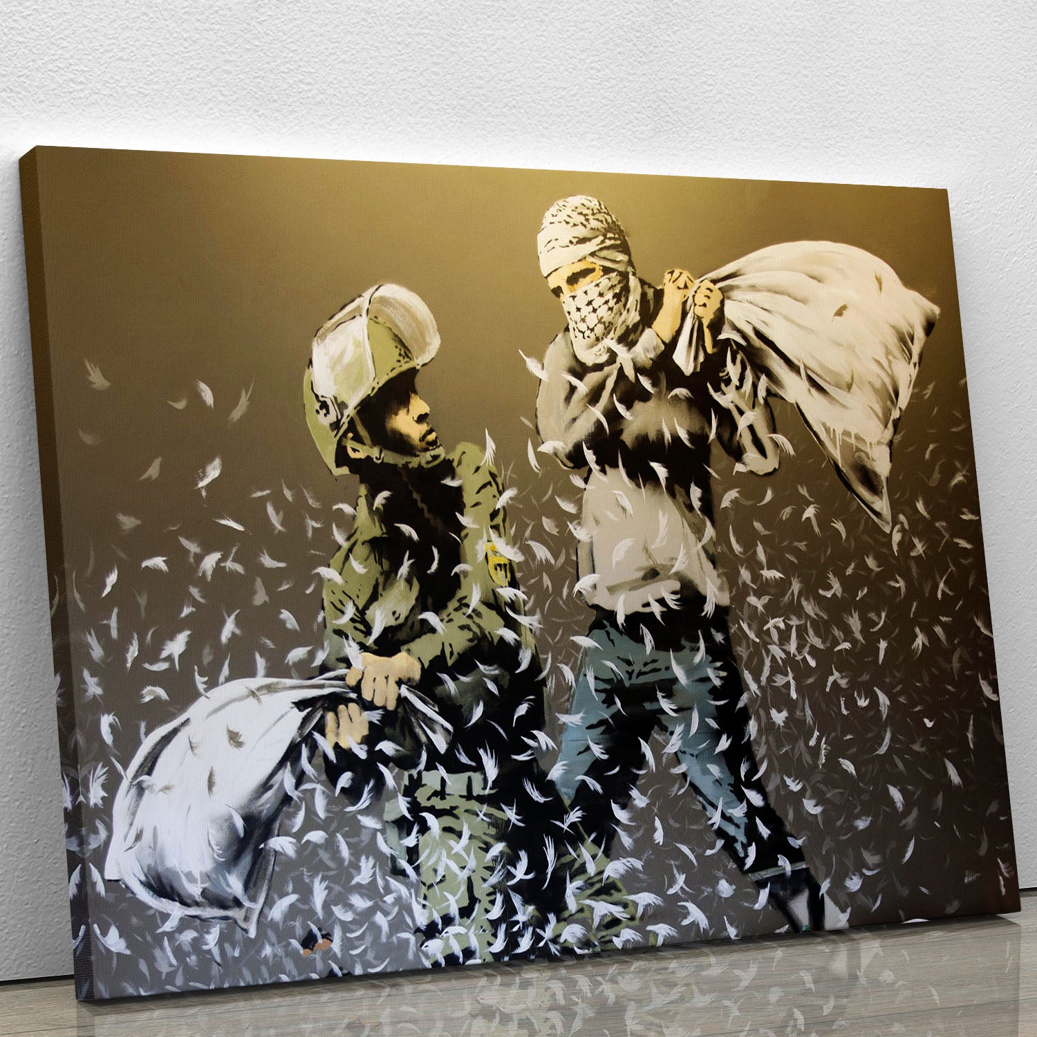 Banksy Israeli or Palestinian Pillow Fight Canvas Print or Poster