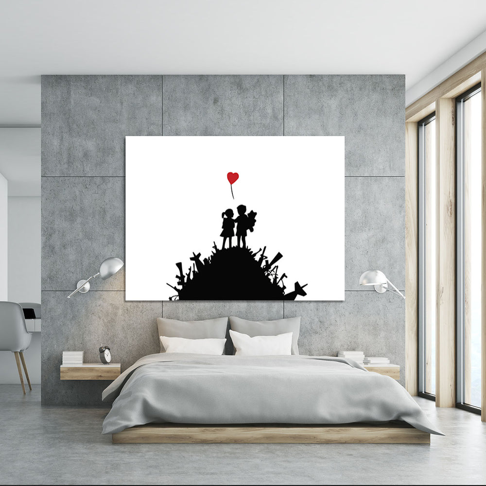 Maglietta Banksy Kids ON Gun Hill – Street Art Graffiti Uomo Donna S-5XL