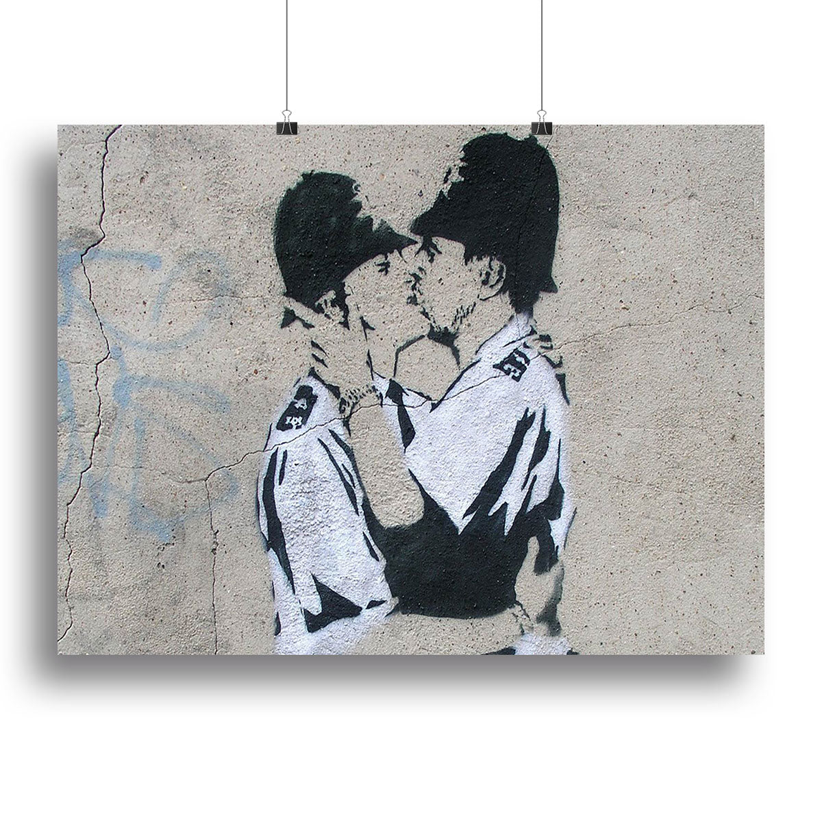 Banksy Kissing Policemen Canvas Print or Poster