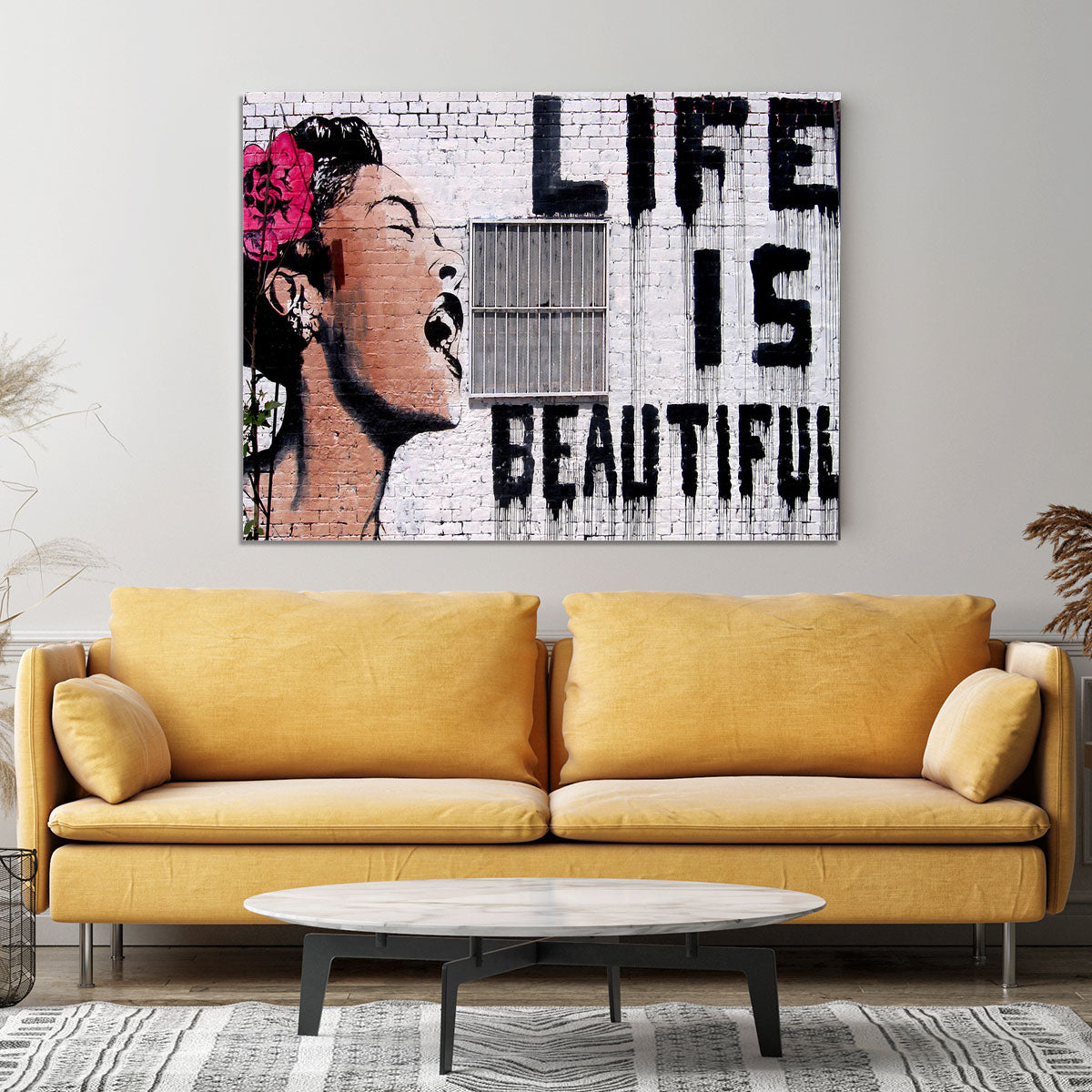 Banksy Life is Beautiful - Version 2 Canvas Print or Poster