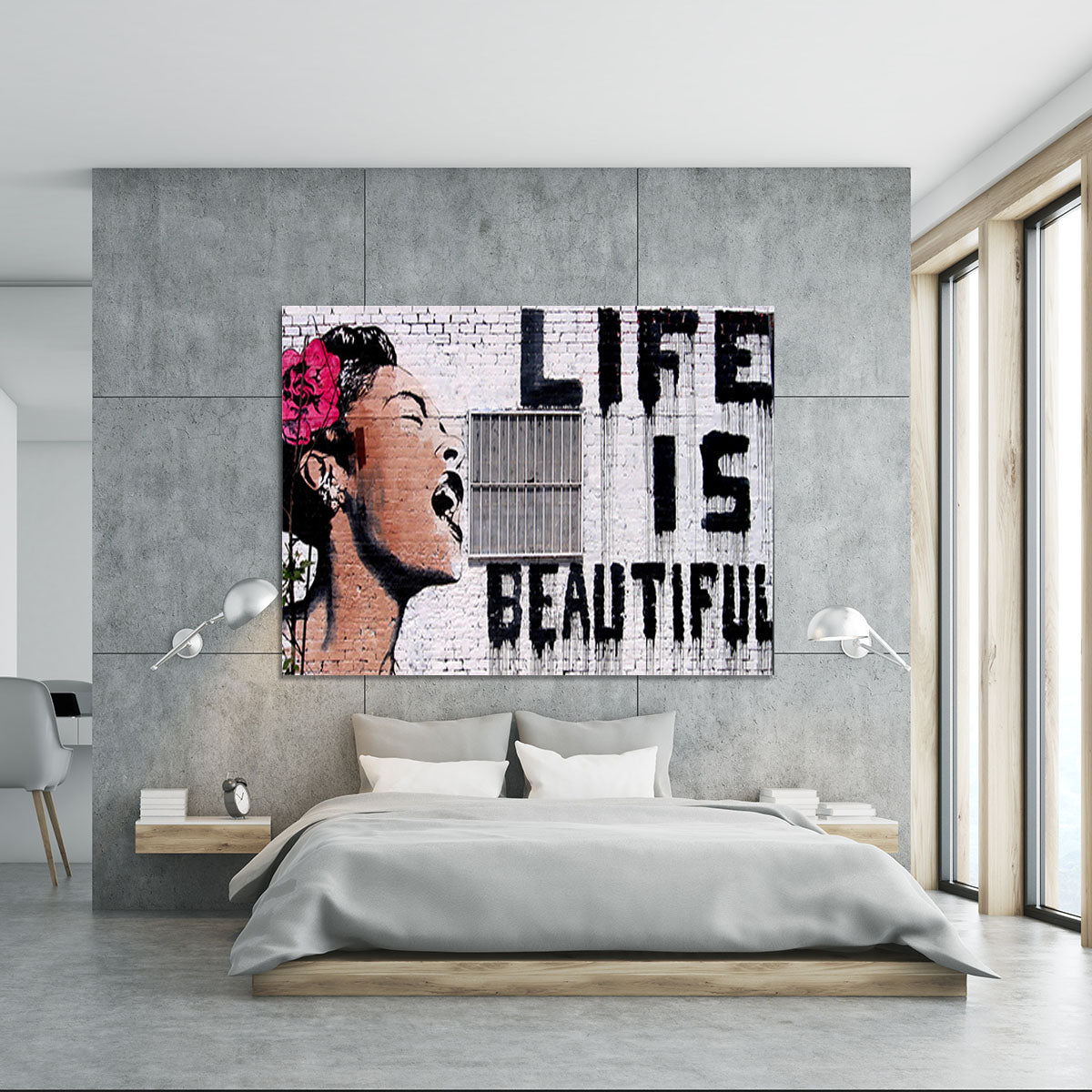 Banksy Life is Beautiful - Version 2 Canvas Print or Poster