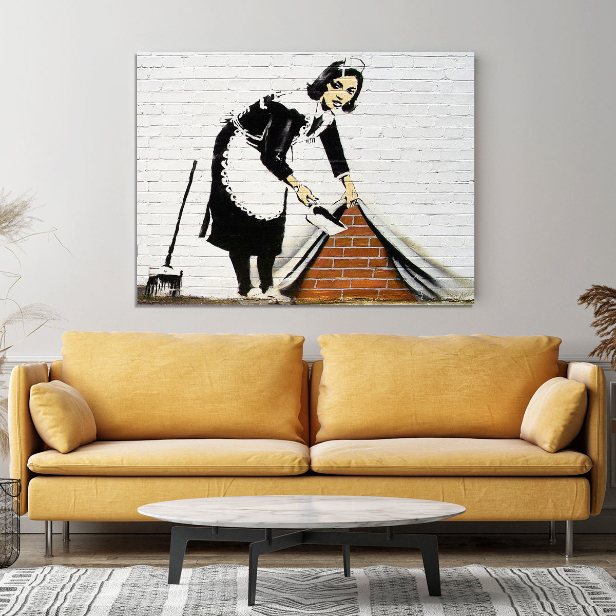 Banksy Maid Sweeping Under the Carpet Canvas Print or Poster