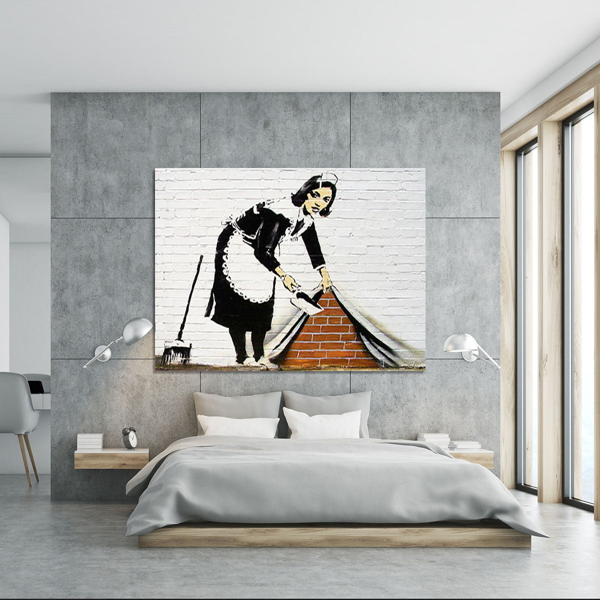 Banksy Maid Sweeping Under the Carpet Canvas Print or Poster