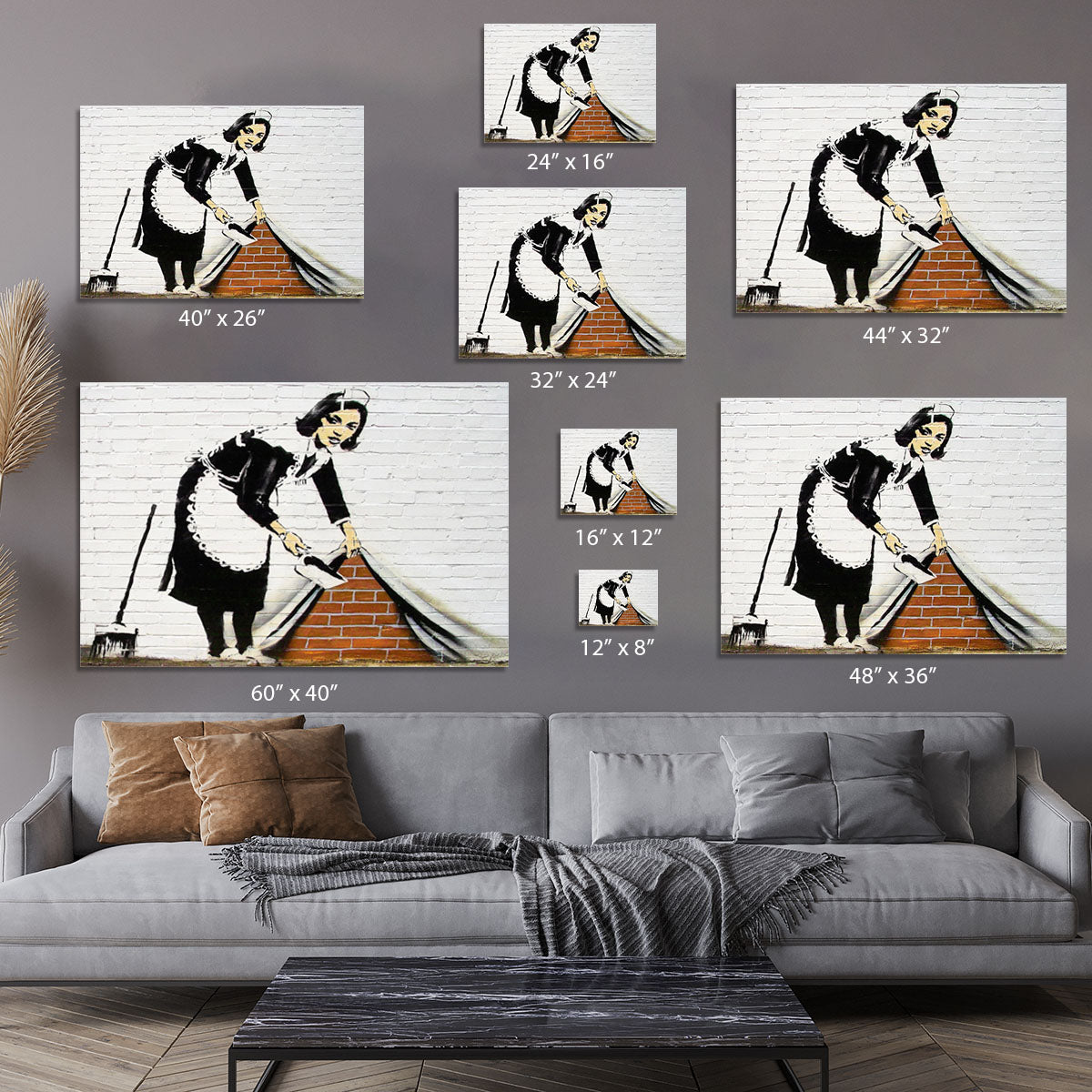 Banksy Maid Sweeping Under the Carpet Canvas Print or Poster