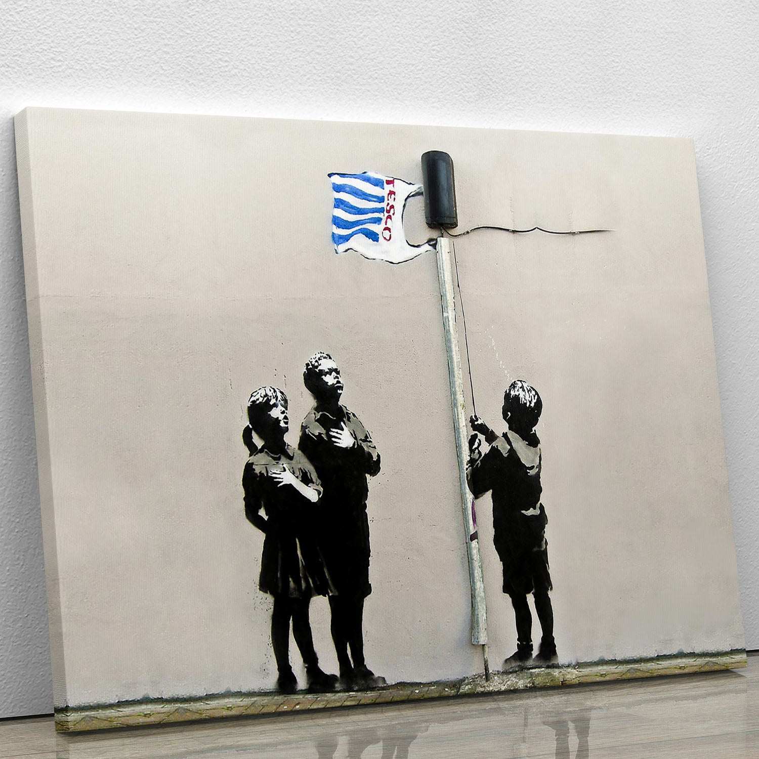 Banksy Raising the Tesco Flag Canvas Print or Poster