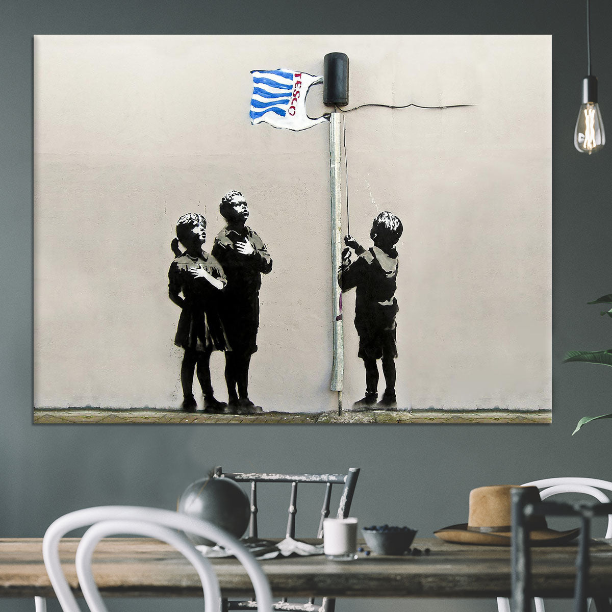 Banksy Raising the Tesco Flag Canvas Print or Poster