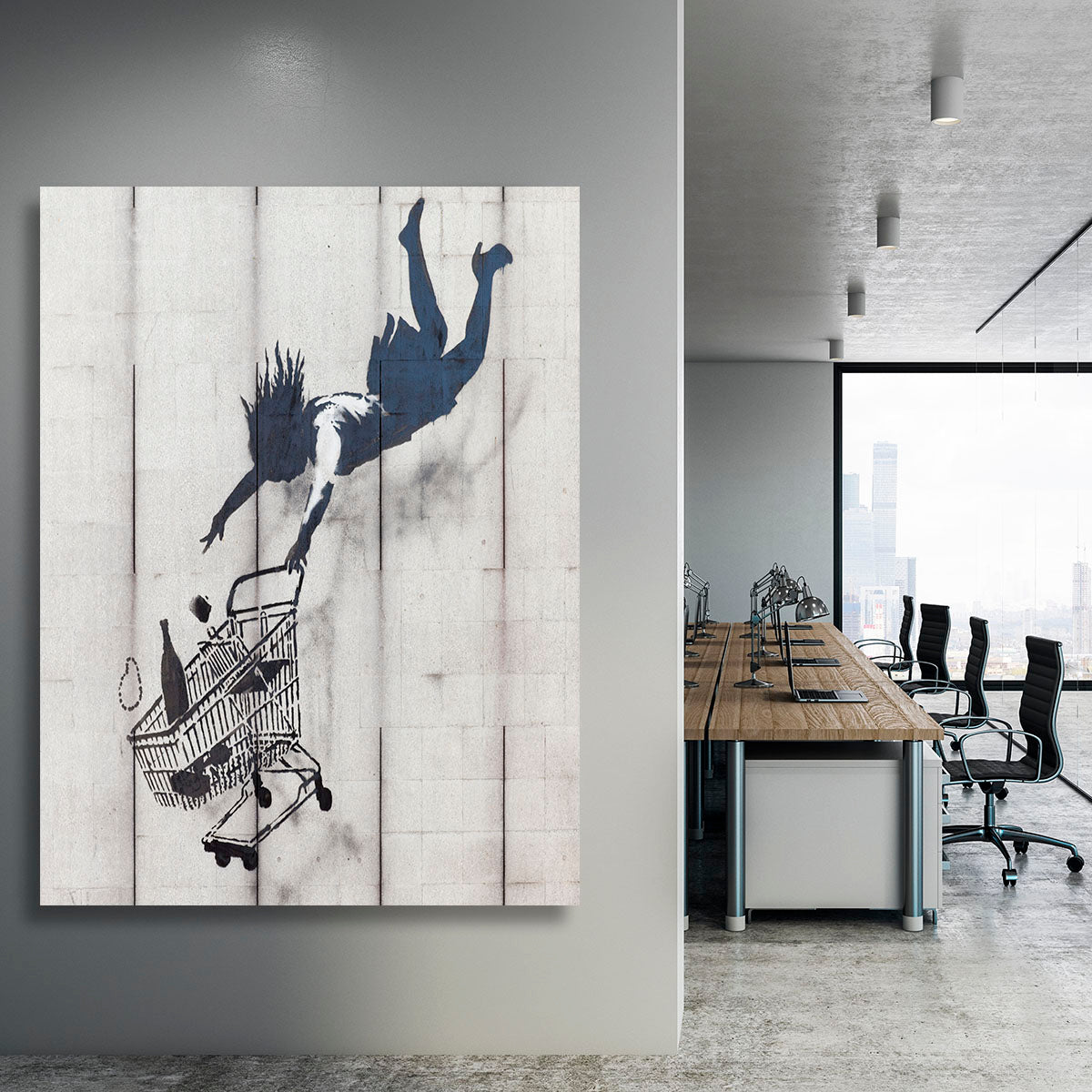 Banksy Shop Until You Drop Canvas Print or Poster