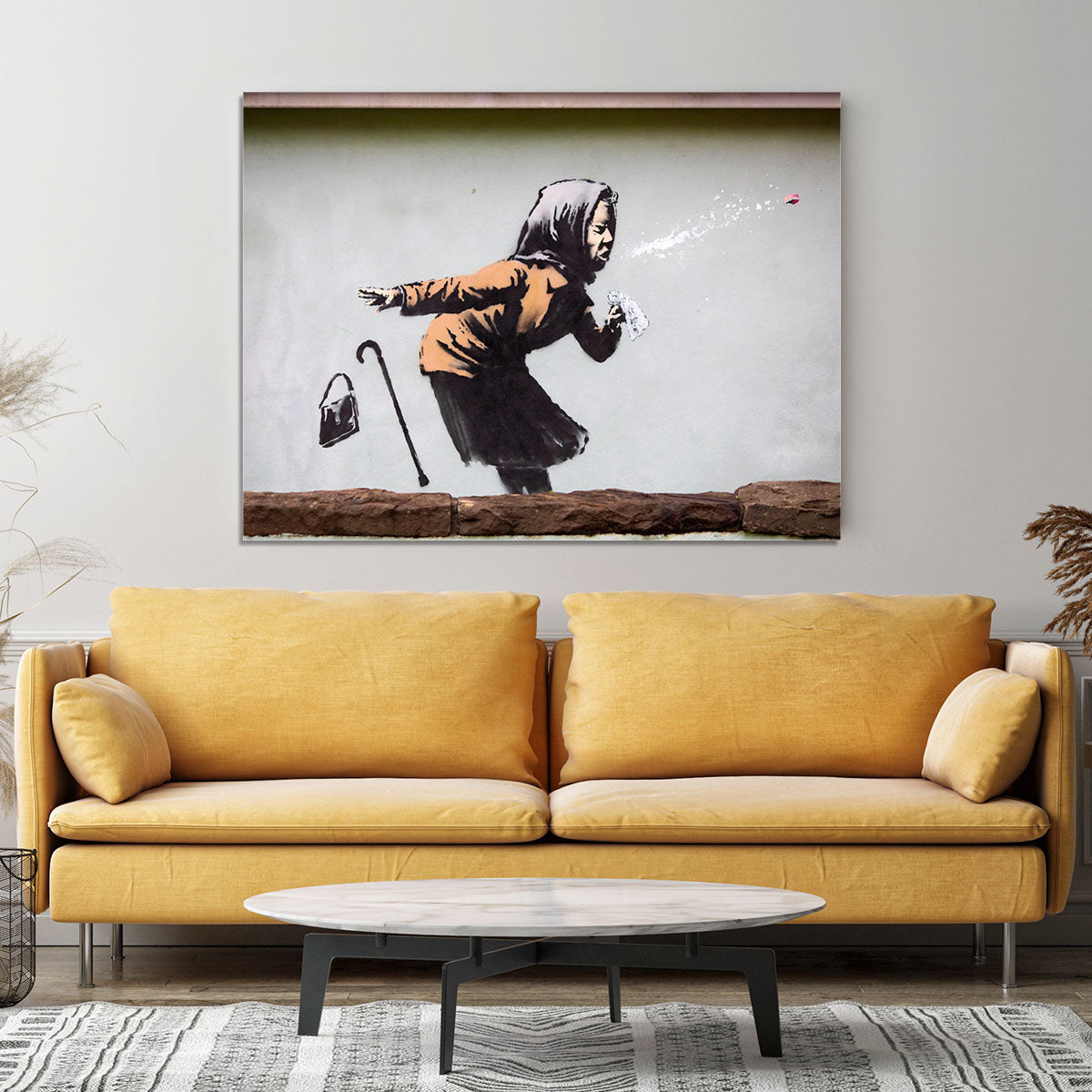 Banksy Sneezing Woman Canvas Print or Poster