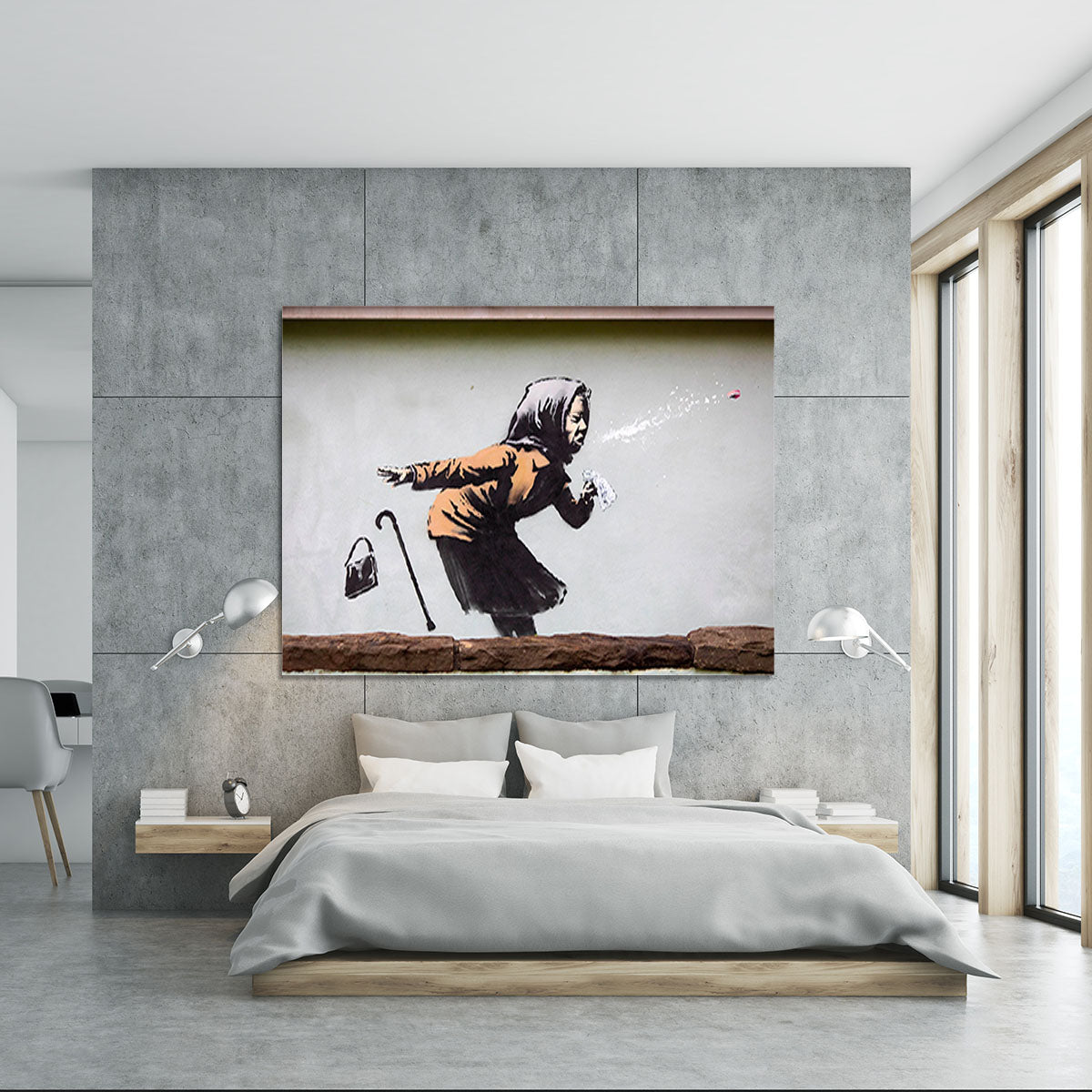 Banksy Sneezing Woman Canvas Print or Poster