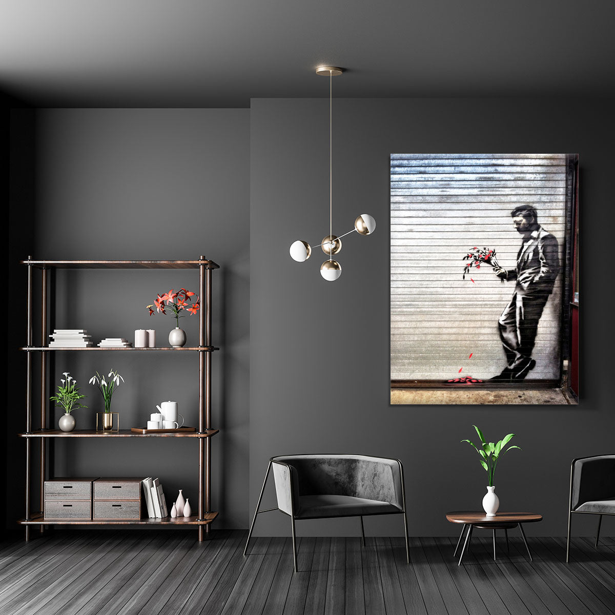 Banksy Waiting in Vain Canvas Print or Poster