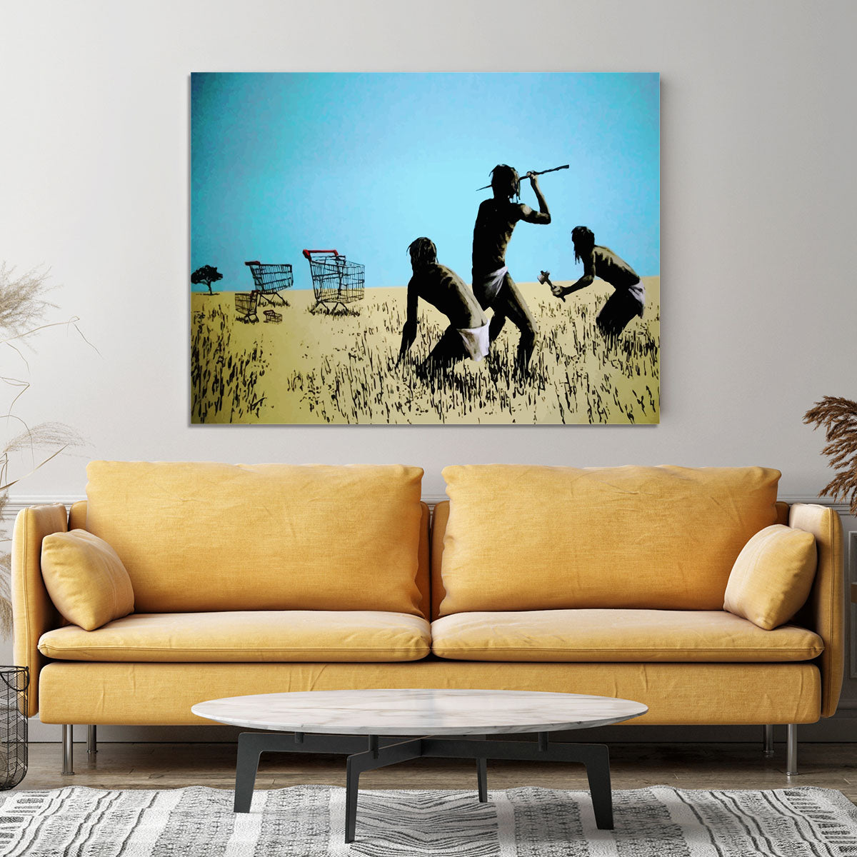 Banksy Aborigine Hunters Canvas Print or Poster - Canvas Art Rocks - 4