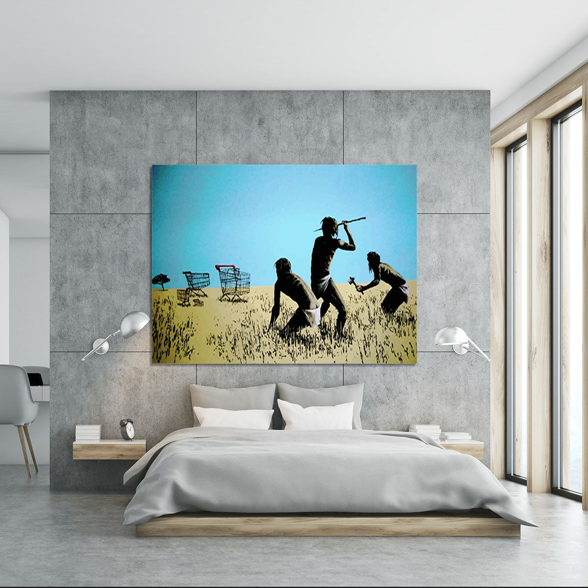 Banksy Aborigine Hunters Canvas Print or Poster - Canvas Art Rocks - 5