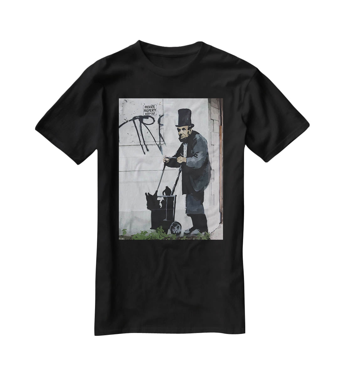 Banksy Abraham Lincoln T-Shirt - Canvas Art Rocks - 1
