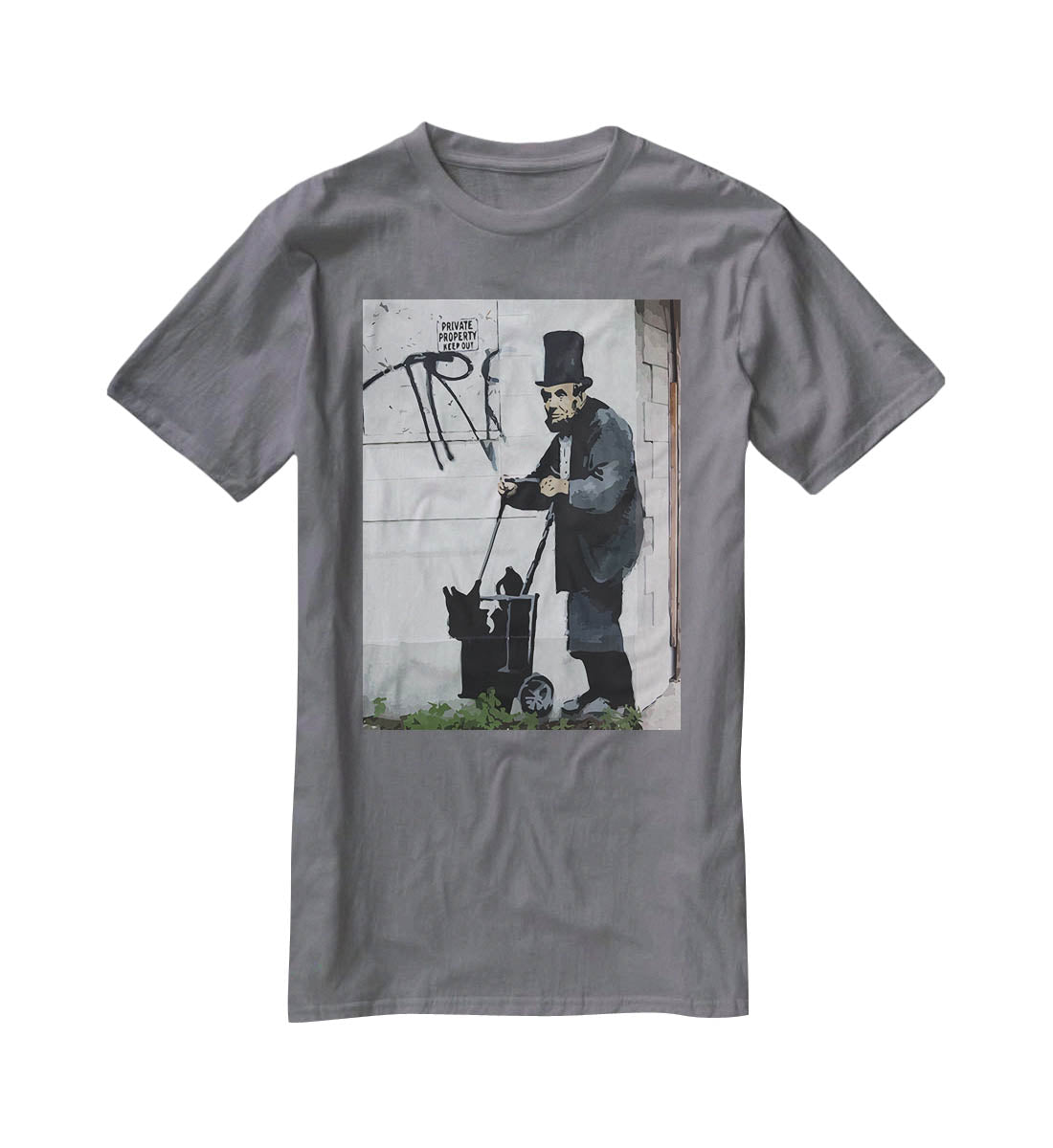 Banksy Abraham Lincoln T-Shirt - Canvas Art Rocks - 3