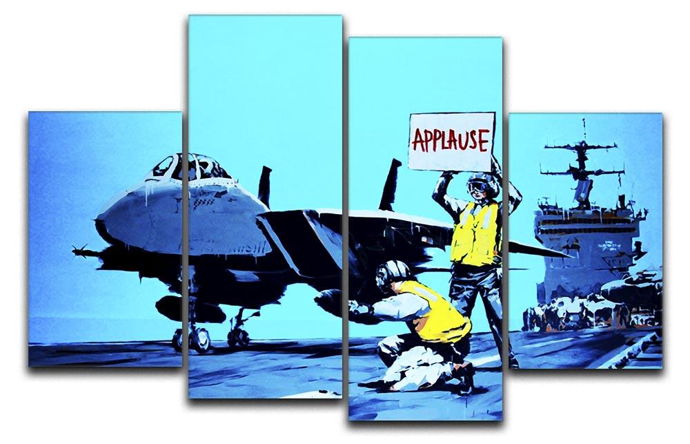 Banksy Aircraft Carrier Applause 4 Split Panel Canvas  - Canvas Art Rocks - 1