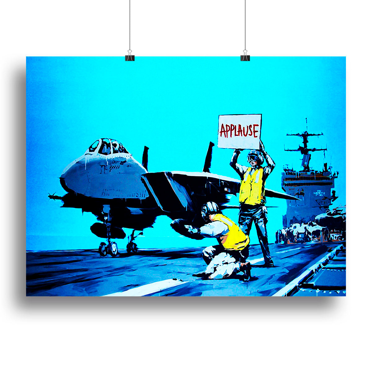 Banksy Aircraft Carrier Applause Canvas Print or Poster - Canvas Art Rocks - 2