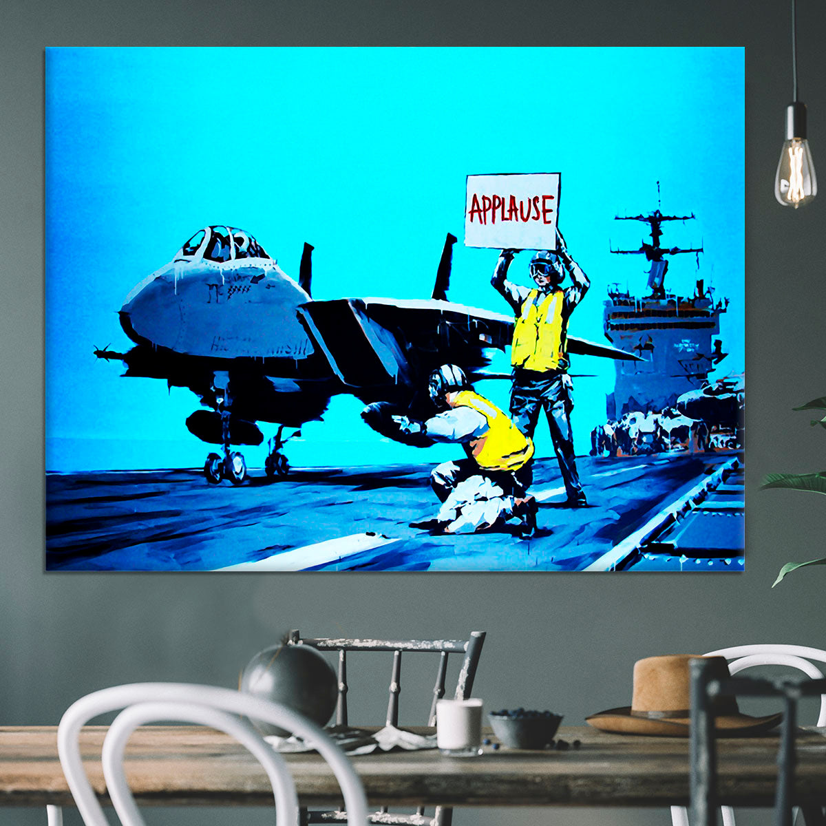 Banksy Aircraft Carrier Applause Canvas Print or Poster - Canvas Art Rocks - 3