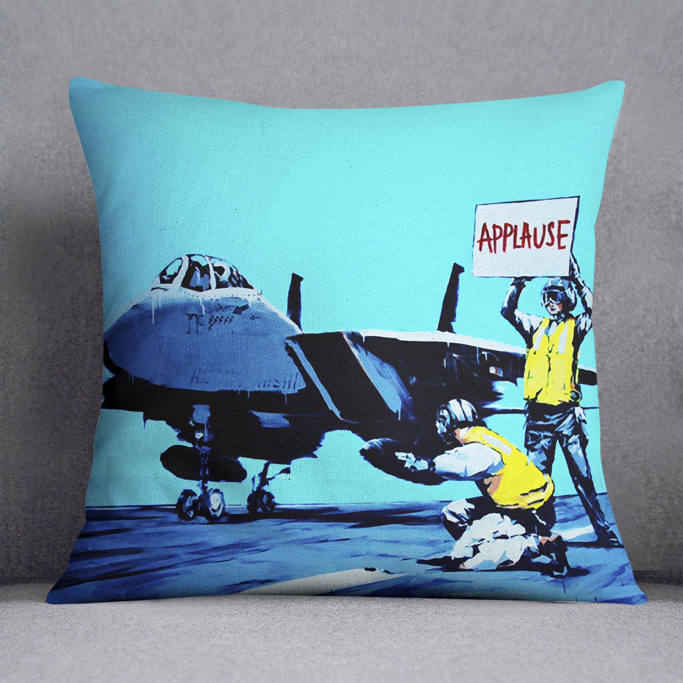 Banksy Aircraft Carrier Applause Cushion