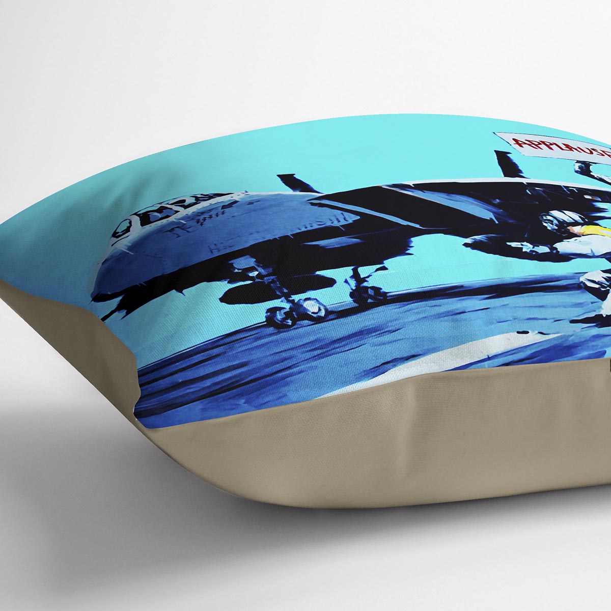 Banksy Aircraft Carrier Applause Cushion