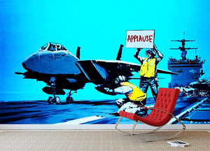 Banksy Aircraft Carrier Applause Wall Mural Wallpaper - Canvas Art Rocks - 2