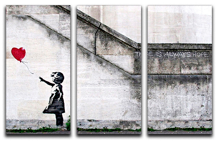 Banksy There Is Always Hope 3 Split Canvas Print - Canvas Art Rocks