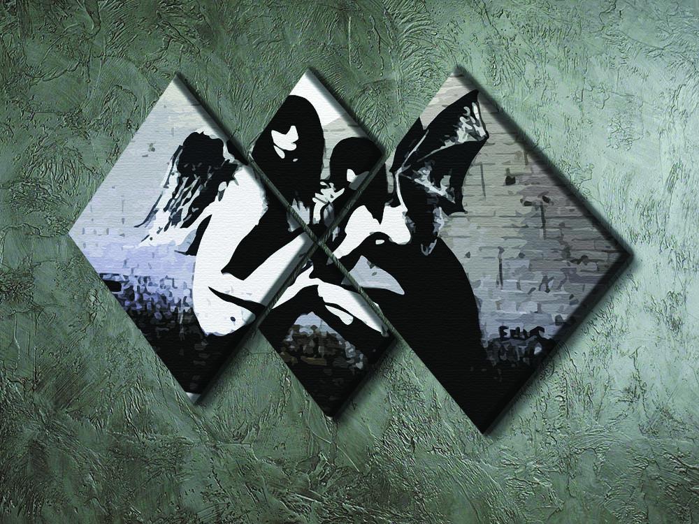 Banksy Angels In Moonlight 4 Square Multi Panel Canvas - Canvas Art Rocks - 2