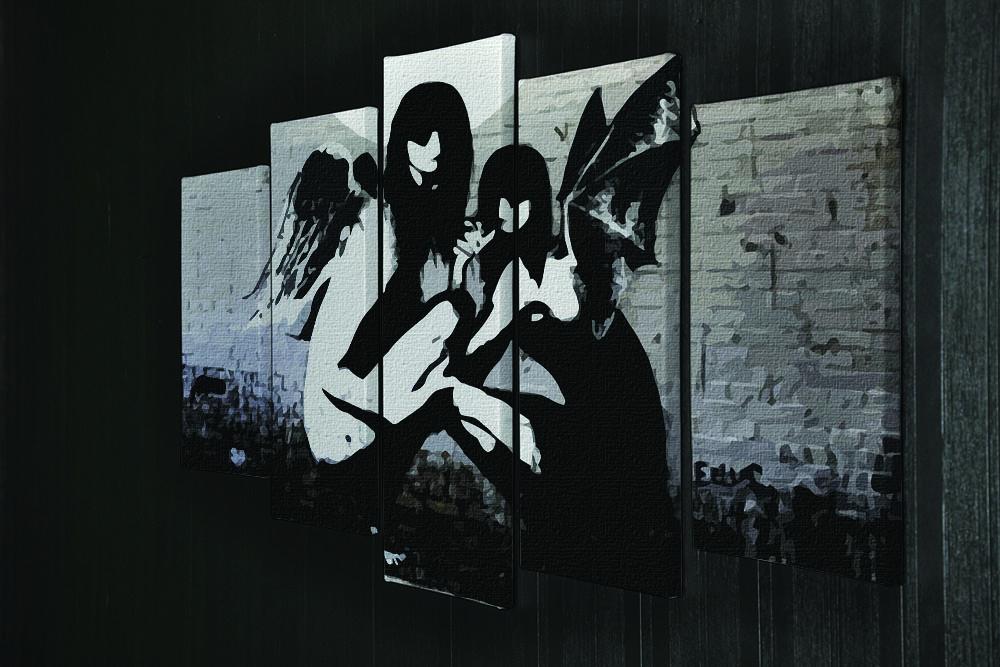 Banksy Angels In Moonlight 5 Split Panel Canvas - Canvas Art Rocks - 2