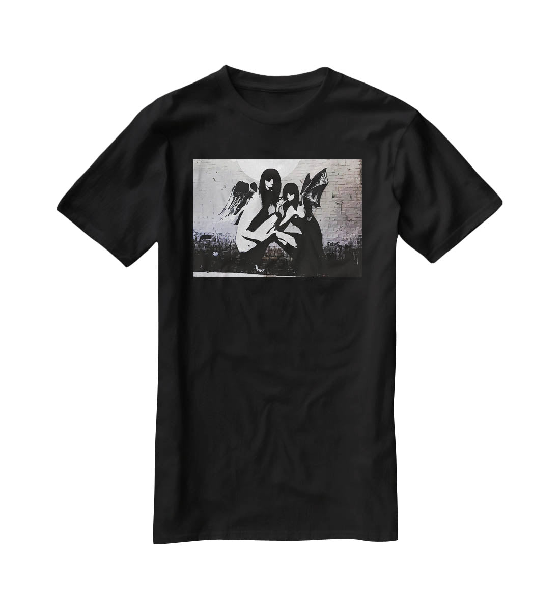 Banksy Angels In Moonlight T-Shirt - Canvas Art Rocks - 1