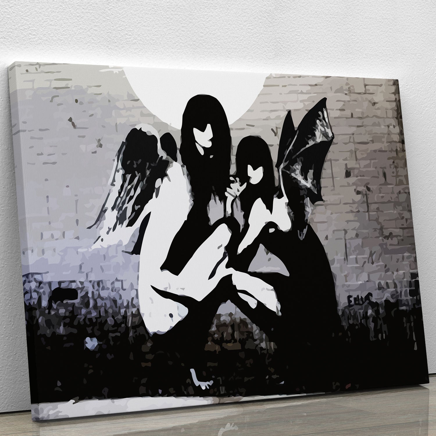 Banksy Angels In Moonlight Canvas Print or Poster - Canvas Art Rocks - 1
