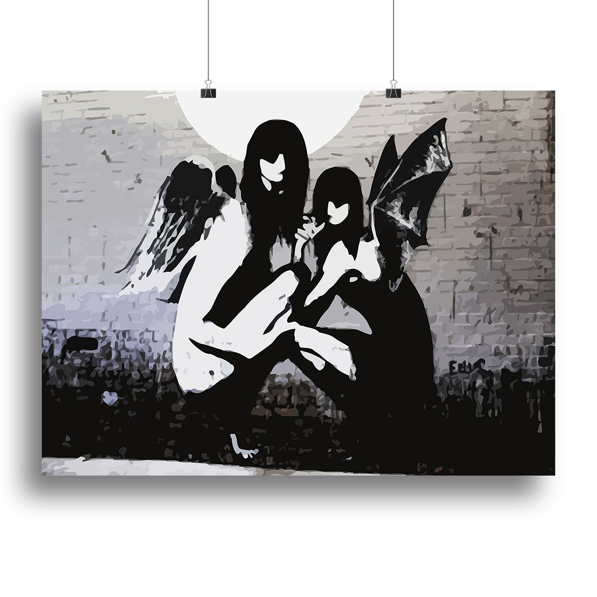 Banksy Angels In Moonlight Canvas Print or Poster - Canvas Art Rocks - 2