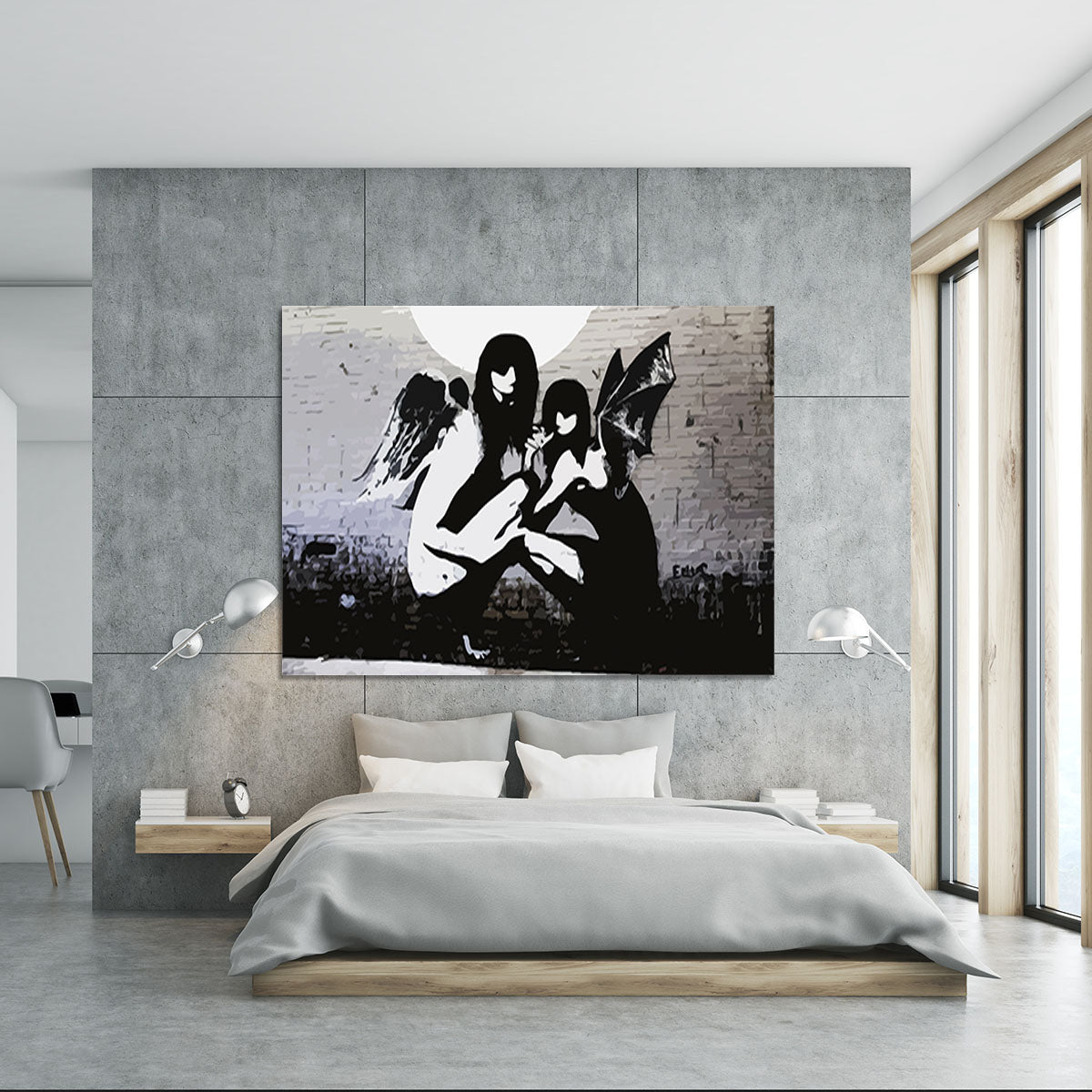 Banksy Angels In Moonlight Canvas Print or Poster - Canvas Art Rocks - 5