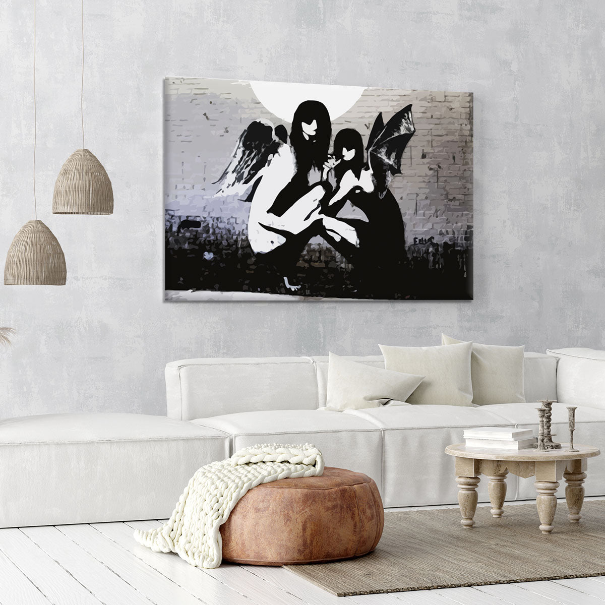 Banksy Angels In Moonlight Canvas Print or Poster - Canvas Art Rocks - 6