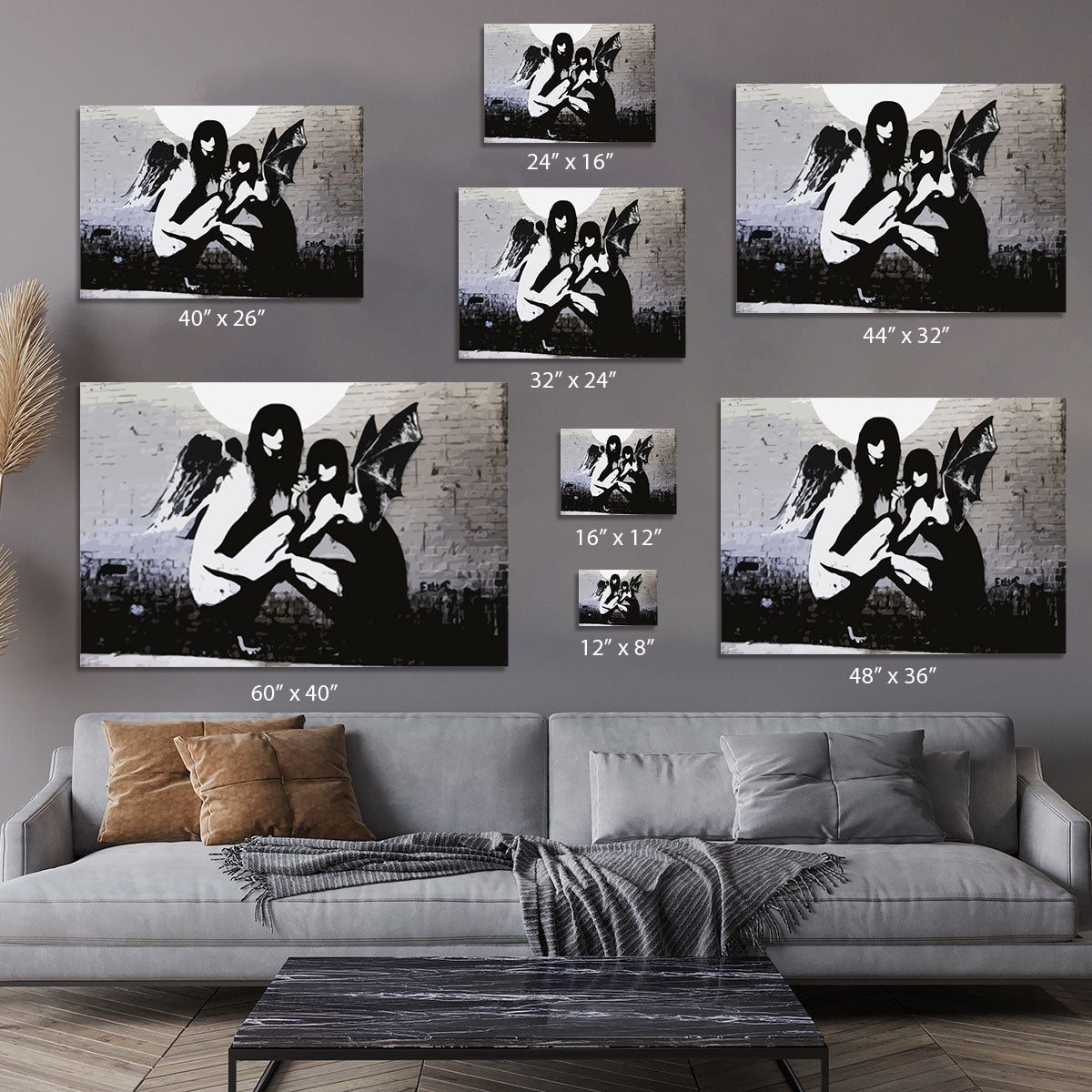 Banksy Angels In Moonlight Canvas Print or Poster - Canvas Art Rocks - 7