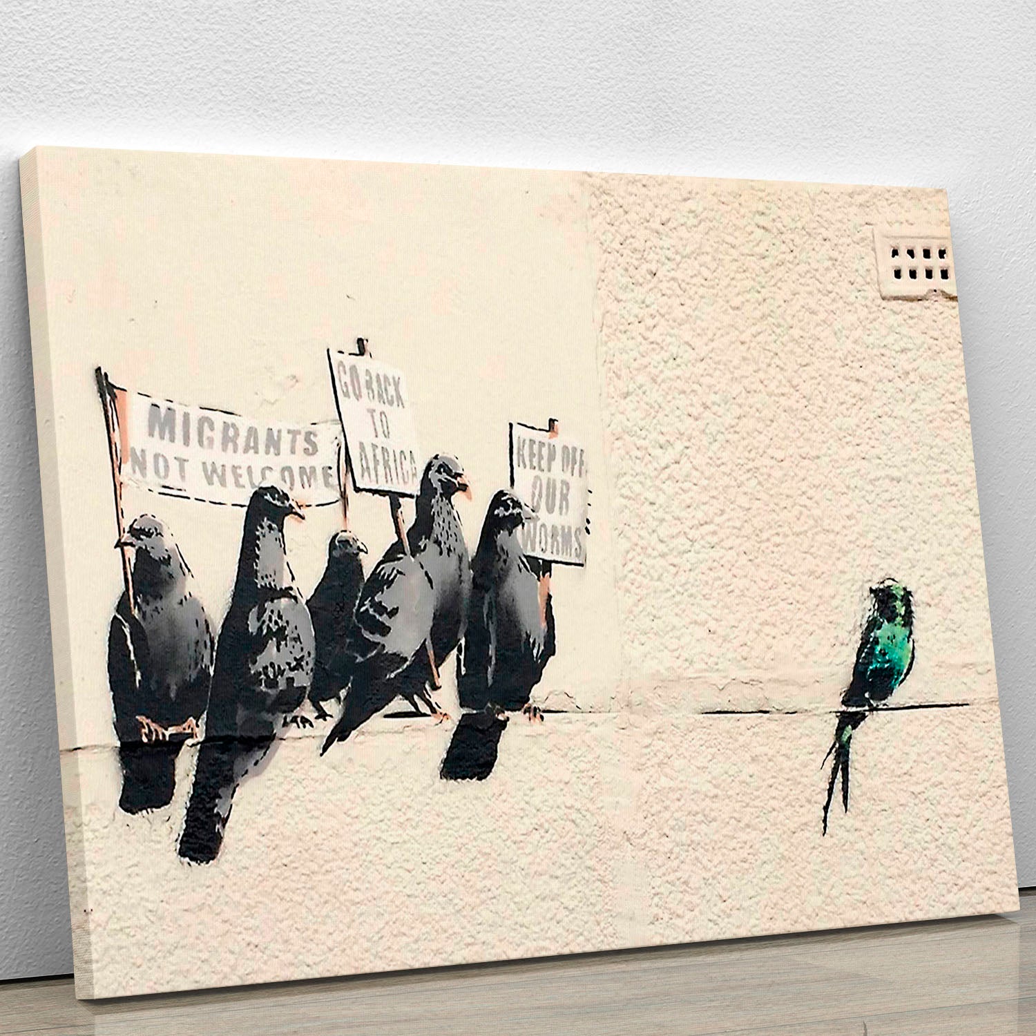 Banksy Anti-Immigration Birds Canvas Print or Poster - Canvas Art Rocks - 1