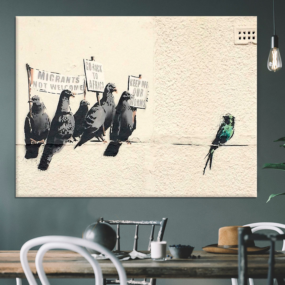 Banksy Anti-Immigration Birds Canvas Print or Poster - Canvas Art Rocks - 3