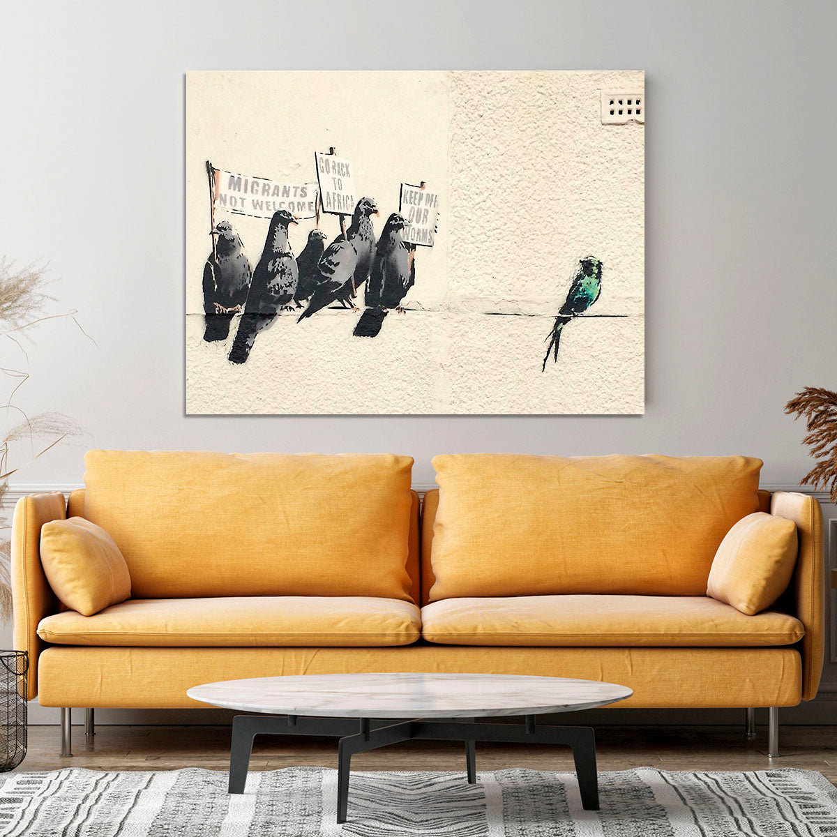 Banksy Anti-Immigration Birds Canvas Print or Poster - Canvas Art Rocks - 4