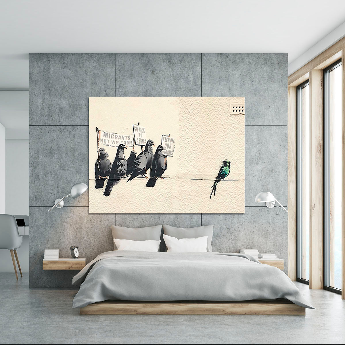 Banksy Anti-Immigration Birds Canvas Print or Poster - Canvas Art Rocks - 5