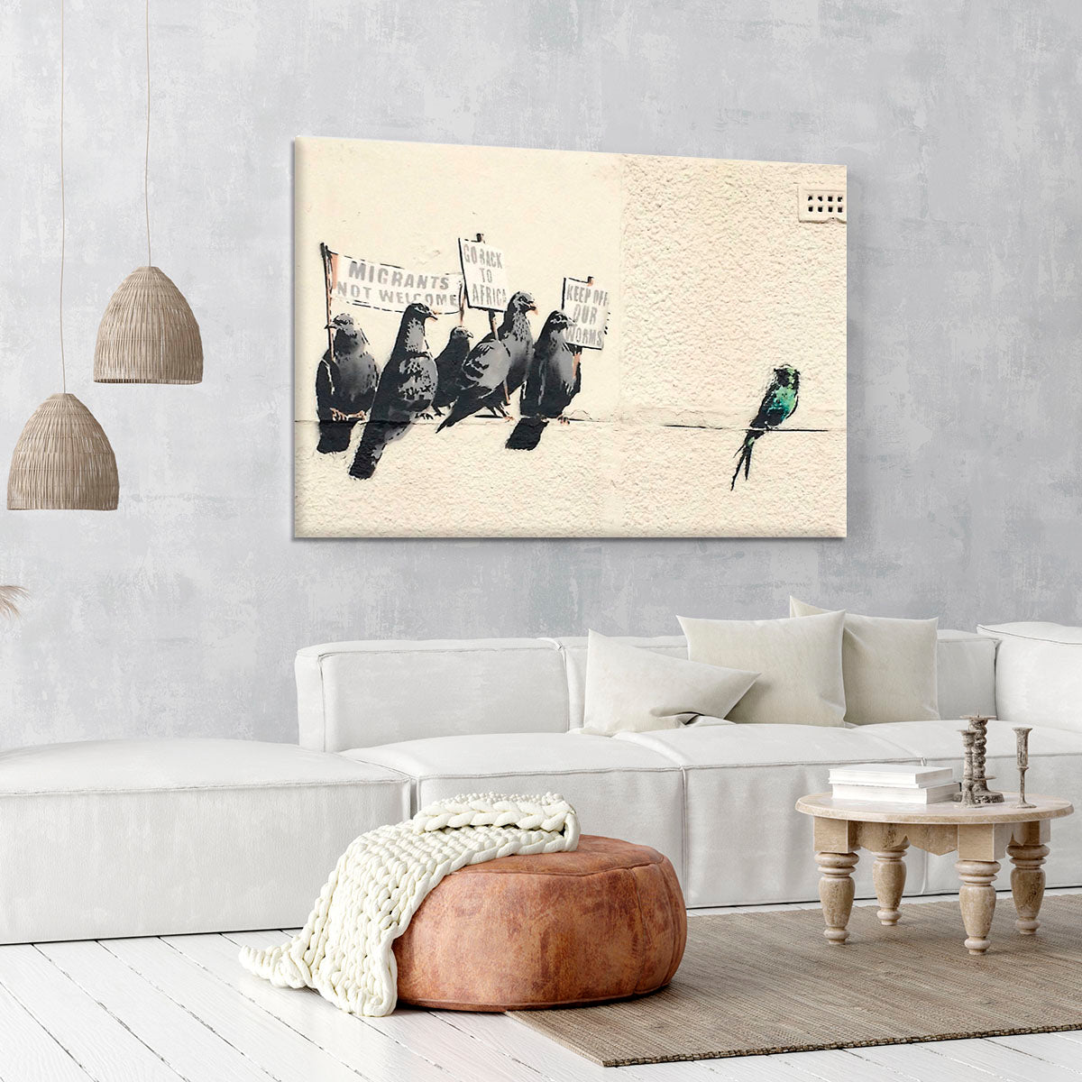 Banksy Anti-Immigration Birds Canvas Print or Poster - Canvas Art Rocks - 6