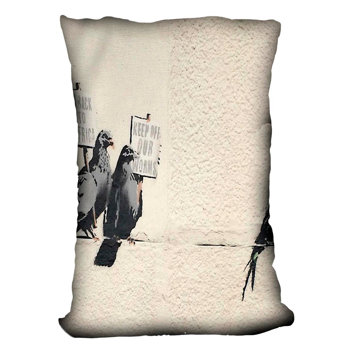 Banksy Anti-Immigration Birds Cushion